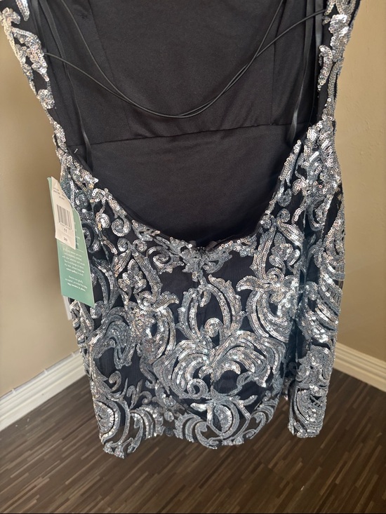 B. smart Black & Silver Sequins Strappy Party mini Dress - Picture 12 of 16